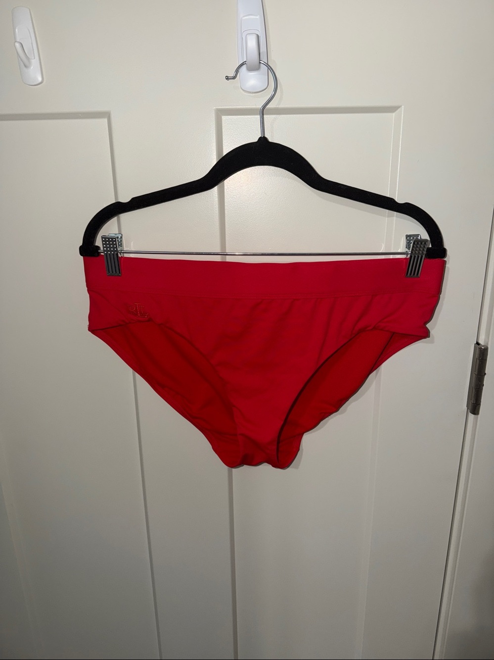 Lauren Ralph Lauren  Vibrant Red High-Rise Bikini Bottom